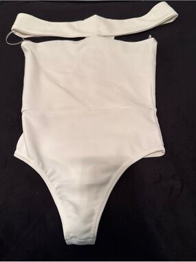 White off-shoulder bodysuit